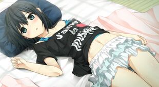 anime girl in bed